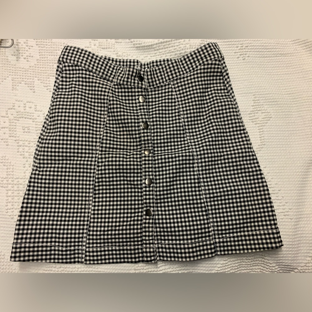 Black and White Button Up Skirt